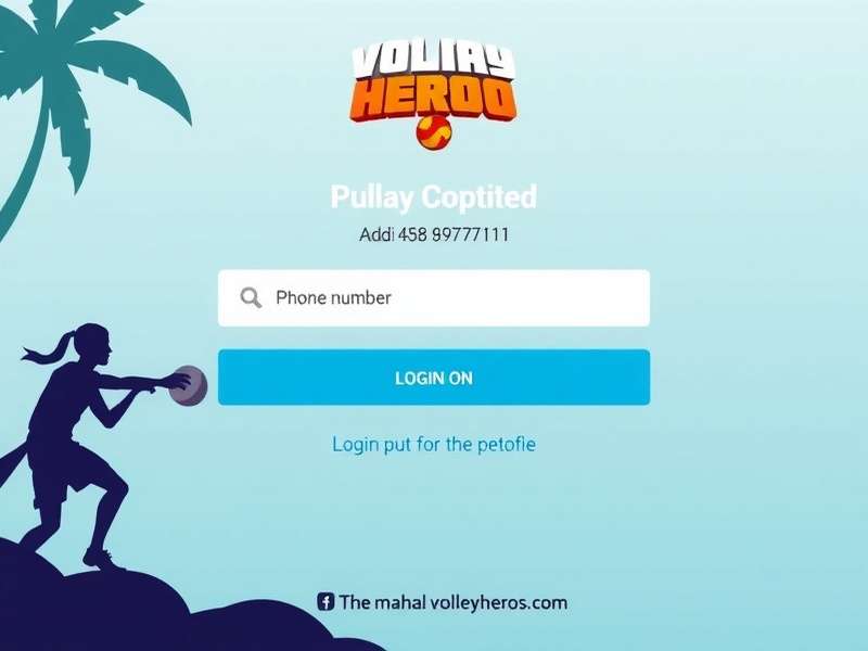 Mahal Volley Hero Login Page Mahal Volley Hero login screen showing phone number and social login options